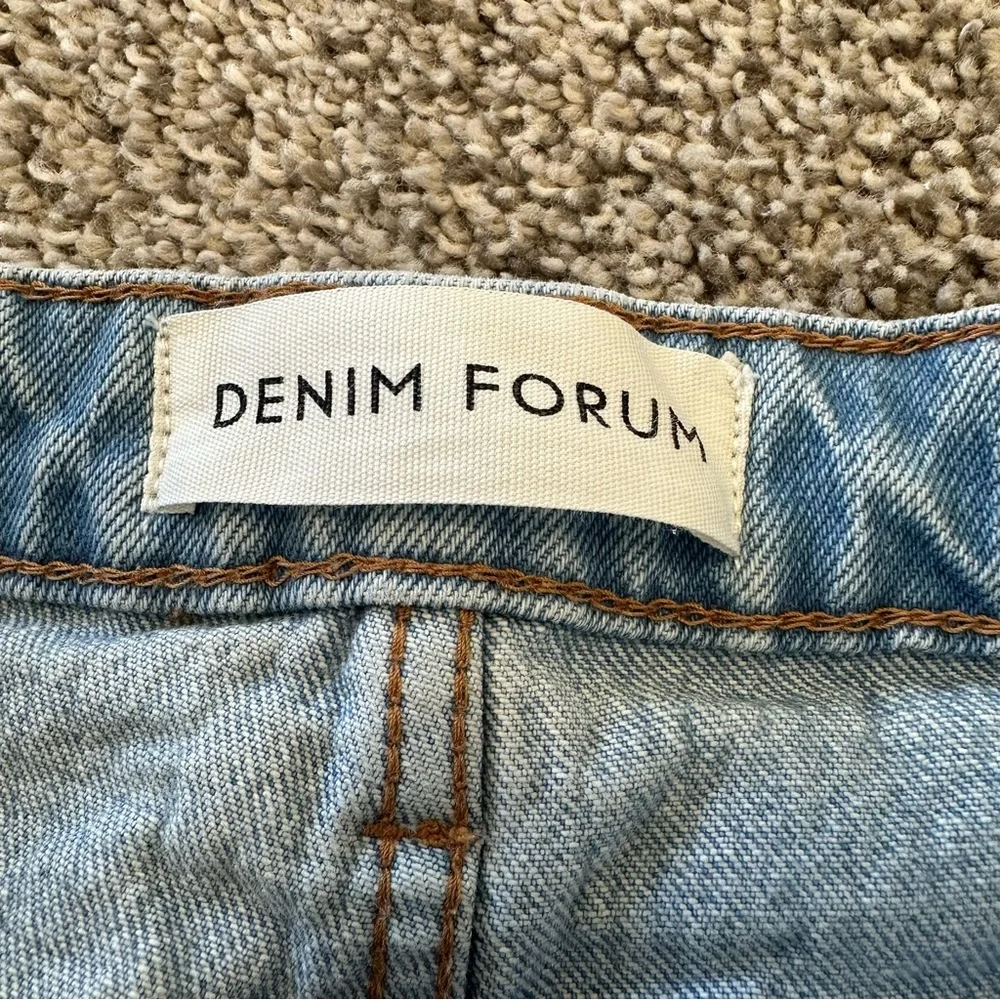 Denim Forum Light Blue Straight Leg Jeans - Picture 4 of 12